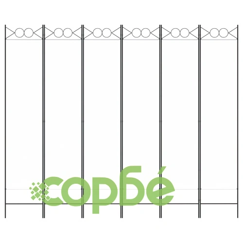 Параван за стая, 6 панела, бял, 240x200 см, текстил ➤ топ цена ➤ sorbe.bg