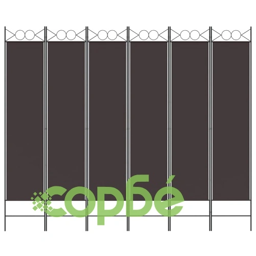 Параван за стая, 6 панела, кафяв, 240x200 см, плат ➤ топ цена ➤ sorbe.bg