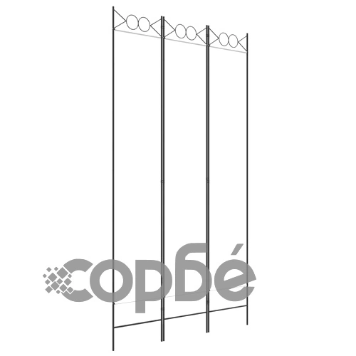 Параван за стая, 3 панела, бял, 120x220 см, текстил ➤ топ цена ➤ sorbe.bg