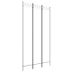Параван за стая, 3 панела, бял, 120x220 см, текстил