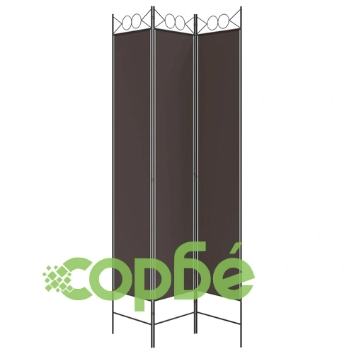 Параван за стая, 3 панела, кафяв, 120x220 см, плат ➤ топ цена ➤ sorbe.bg