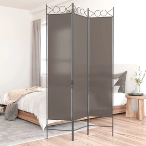 Параван за стая, 3 панела, антрацит, 120x220 cм, текстил