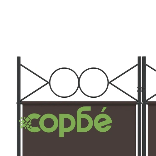 Параван за стая, 5 панела, кафяв, 200x220 см, плат ➤ топ цена ➤ sorbe.bg