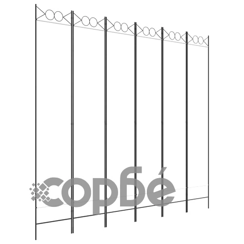 Параван за стая, 6 панела, бял, 240x220 см, текстил ➤ топ цена ➤ sorbe.bg