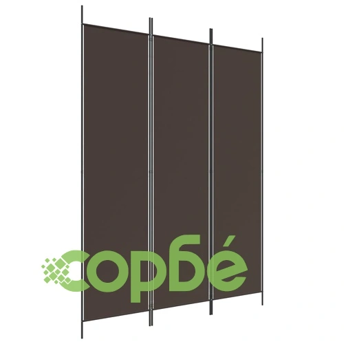 Параван за стая, 3 панела, кафяв, 150x200 см, плат ➤ топ цена ➤ sorbe.bg