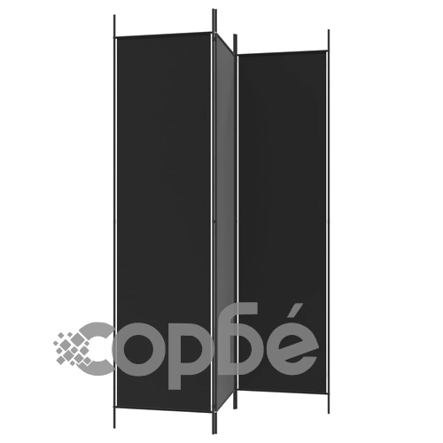 Параван за стая, 3 панела, черен, 150x200 см, плат ➤ топ цена ➤ sorbe.bg