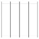 Параван за стая, 4 панела, бял, 200x200 см, текстил
