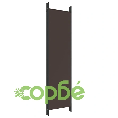 Параван за стая, 5 панела, кафяв, 250x200 см, плат ➤ топ цена ➤ sorbe.bg