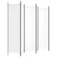 Параван за стая, 6 панела, бял, 300x200 см, текстил