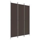 Параван за стая, 3 панела, кафяв, 150x220 см, плат