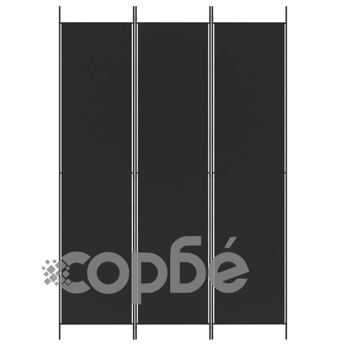 Параван за стая, 3 панела, черен, 150x220 см, плат ➤ топ цена ➤ sorbe.bg