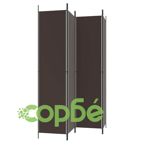 Параван за стая, 4 панела, кафяв, 200x220 cм, плат ➤ топ цена ➤ sorbe.bg