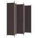 Параван за стая, 5 панела, кафяв, 250x220 см, плат