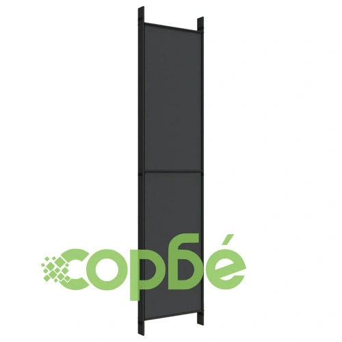 Параван за стая, 5 панела, черен, 250x220 см, текстил ➤ топ цена ➤ sorbe.bg