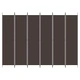 Параван за стая, 6 панела, кафяв, 300x220 см, плат