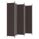 Параван за стая, 6 панела, кафяв, 300x220 см, плат