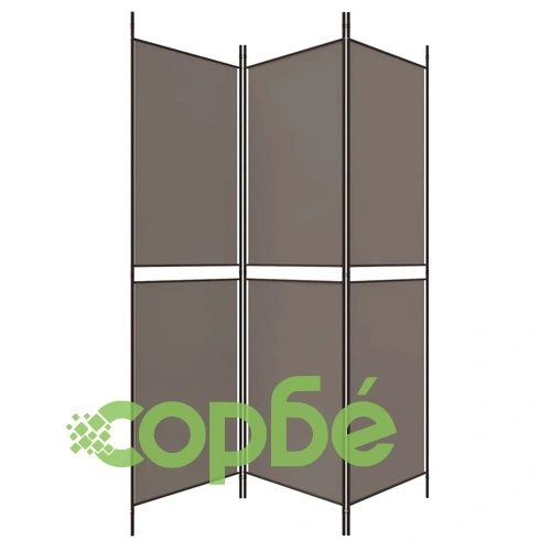 Параван за стая, 3 панела, антрацит, 150x180 cм, плат ➤ топ цена ➤ sorbe.bg