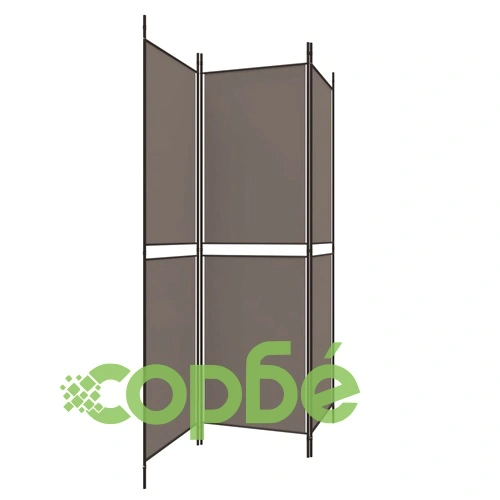Параван за стая, 3 панела, антрацит, 150x180 cм, плат ➤ топ цена ➤ sorbe.bg