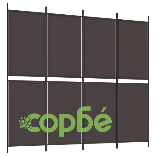 Параван за стая, 4 панела, кафяв, 200x180 см, плат ➤ топ цена ➤ sorbe.bg