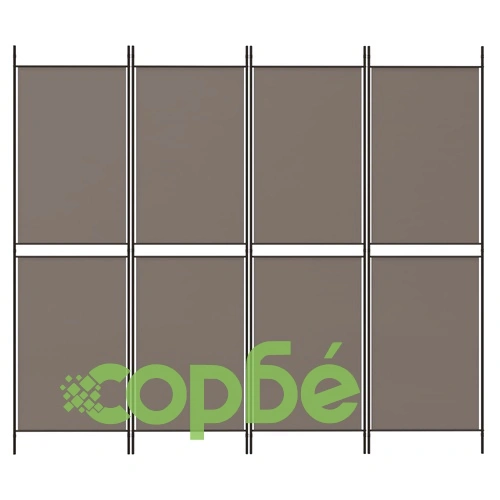 Параван за стая, 4 панела, антрацит, 200x180 cм, текстил ➤ топ цена ➤ sorbe.bg