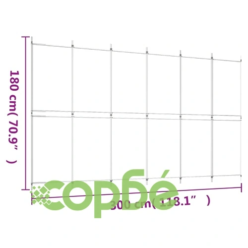 Параван за стая, 6 панела, кафяв, 300x180 см, плат ➤ топ цена ➤ sorbe.bg