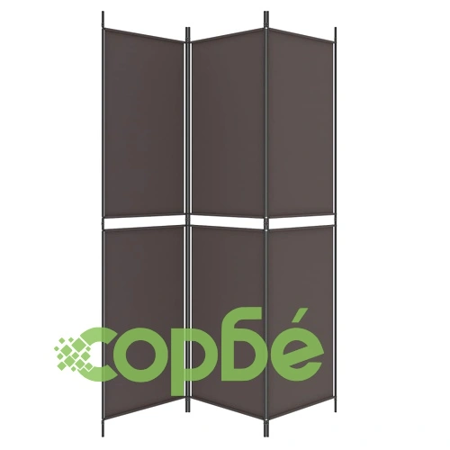 Параван за стая, 3 панела, кафяв, 150x200 см, плат ➤ топ цена ➤ sorbe.bg