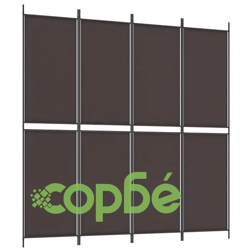 Параван за стая, 4 панела, кафяв, 200x200 см, плат ➤ топ цена ➤ sorbe.bg