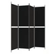Параван за стая, 4 панела, черен, 200x200 cм, плат