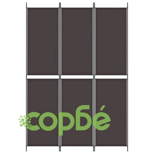 Параван за стая, 3 панела, кафяв, 150x220 см, плат ➤ топ цена ➤ sorbe.bg