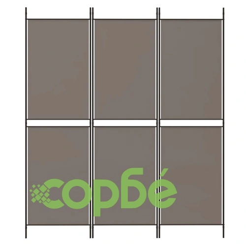 Параван за стая, 3 панела, антрацит, 150x220 cм, плат ➤ топ цена ➤ sorbe.bg