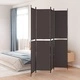 Параван за стая, 4 панела, кафяв, 200x220 cм, плат