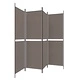 Параван за стая, 4 панела, антрацит, 200x220 cм, текстил