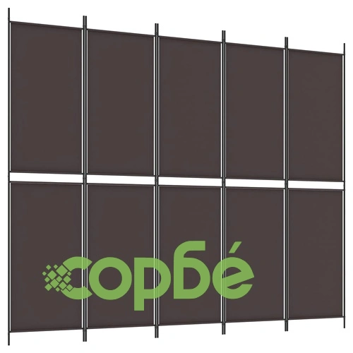 Параван за стая, 6 панела, кафяв, 300x220 см, плат ➤ топ цена ➤ sorbe.bg