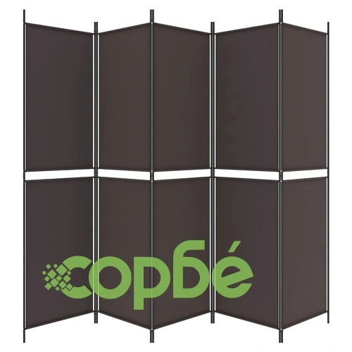 Параван за стая, 6 панела, кафяв, 300x220 см, плат ➤ топ цена ➤ sorbe.bg