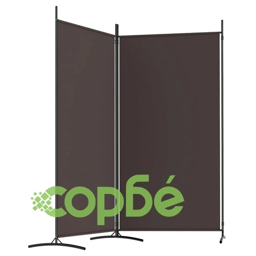 Параван за стая, 2 панела, кафяв, 175x180 см, плат ➤ топ цена ➤ sorbe.bg