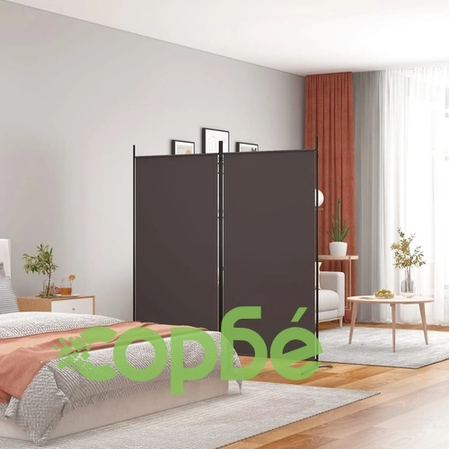 Параван за стая, 2 панела, кафяв, 175x180 см, плат ➤ топ цена ➤ sorbe.bg