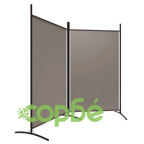 Параван за стая, 2 панела, антрацит, 175x180 cм, текстил ➤ топ цена ➤ sorbe.bg