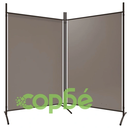 Параван за стая, 2 панела, антрацит, 175x180 cм, текстил ➤ топ цена ➤ sorbe.bg