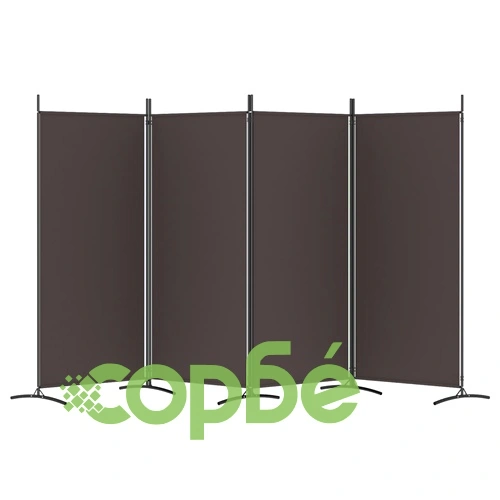 Параван за стая, Кафяв, 4 панела, 346x180 см, плат ➤ топ цена ➤ sorbe.bg