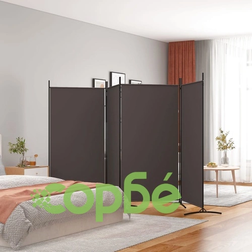 Параван за стая, Кафяв, 4 панела, 346x180 см, плат ➤ топ цена ➤ sorbe.bg