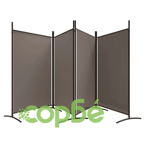 Параван за стая, 4 панела, антрацит, 346x180 cм, текстил ➤ топ цена ➤ sorbe.bg