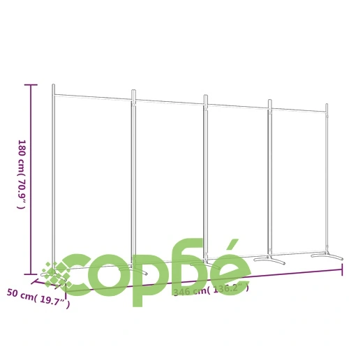 Параван за стая, черно, 4 панела, 346x180 см, плат ➤ топ цена ➤ sorbe.bg