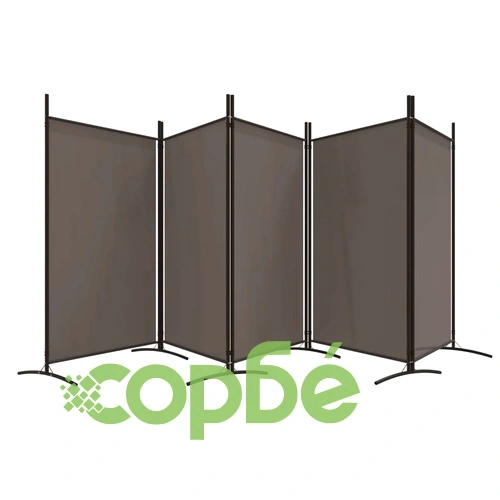 Параван за стая, 6 панела, антрацит, 433x180 cм, тексти5 ➤ топ цена ➤ sorbe.bg