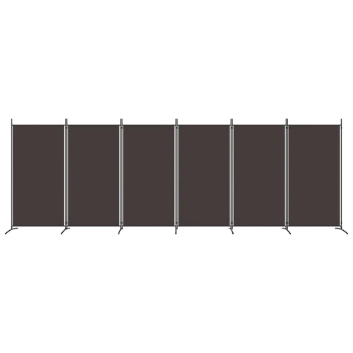 Параван за стая, 6 панела, кафяв, 520x180 см, плат ➤ топ цена ➤ sorbe.bg