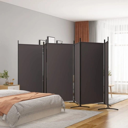 Параван за стая, 6 панела, кафяв, 520x180 см, плат ➤ топ цена ➤ sorbe.bg