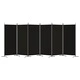 Параван за стая, 6 панела, черно, 520x180 cм, текстил