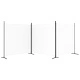 Параван за стая, бял, 3 панела, 525x180 см, плат