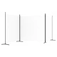 Параван за стая, бял, 3 панела, 525x180 см, плат