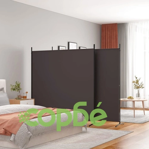 Параван за стая, 3 панела, кафяв, 525x180 см, плат ➤ топ цена ➤ sorbe.bg