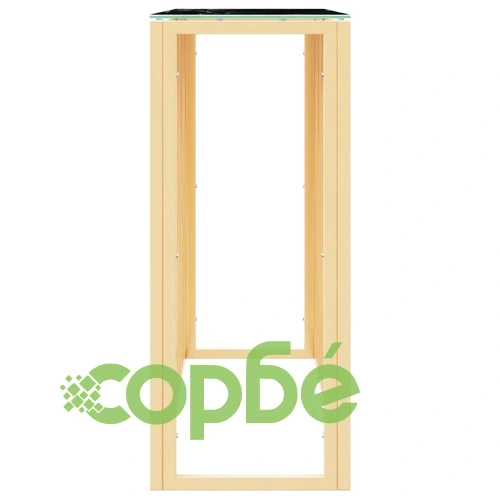 Конзолна маса златиста 110x30x70 см неръждаема стомана и стъкло ➤ топ цена ➤ sorbe.bg